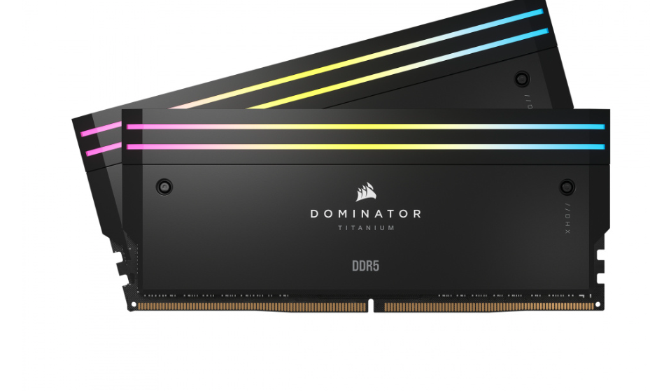 MEMORIA RAM CORSAIR DDR5 DOMINATOR TITANIUM RGB 64GB (2X32GB) 6600MT/S CL32 -BLACK  (CMP64GX5M2X6600C32)