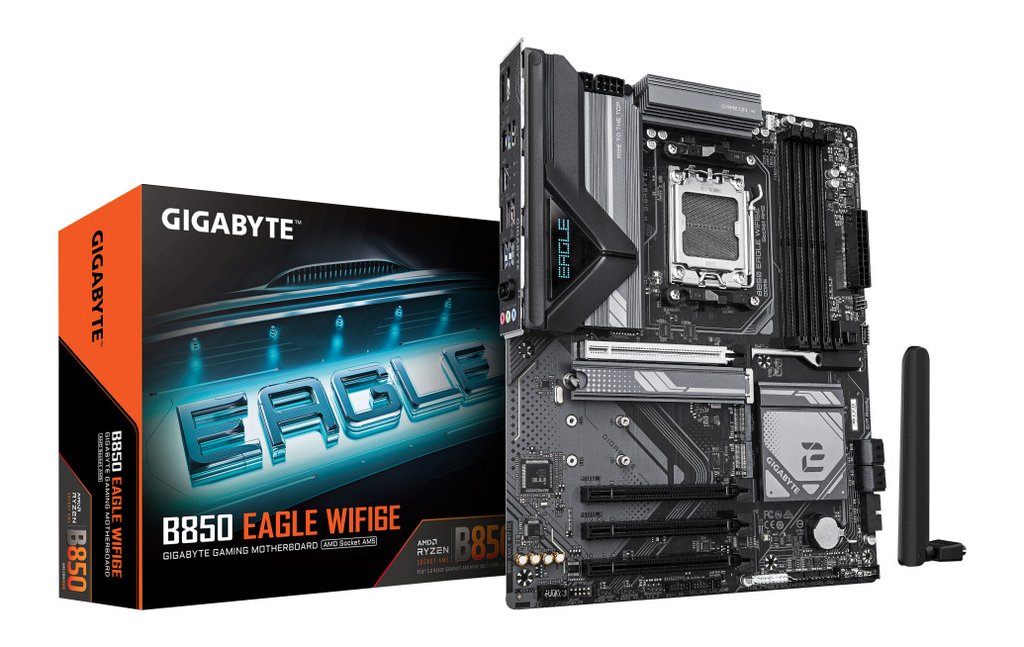 TARJETA MADRE GIGABYTE B850 EAGLE WIFI6E / SOCKET AM5 AMD / DDR5 8200 MT/S / WIFI6 / BT 5.3 / PCIE 5.0 / ATX