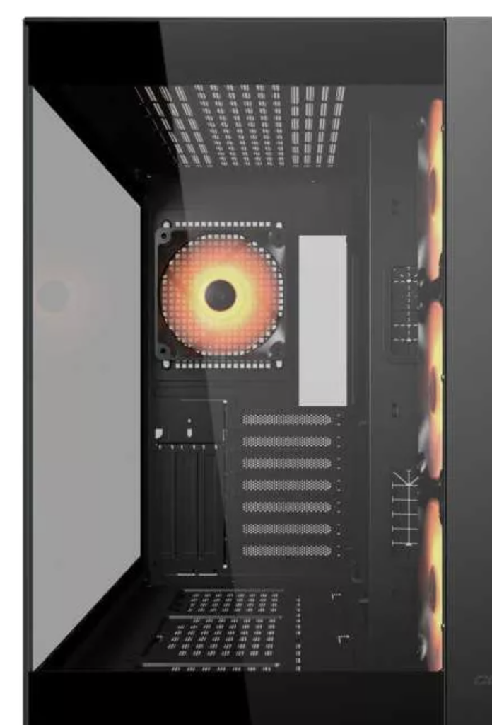 Gabinete De Cougar FV150 RGB Black Gamer De Doble Cámara Negro