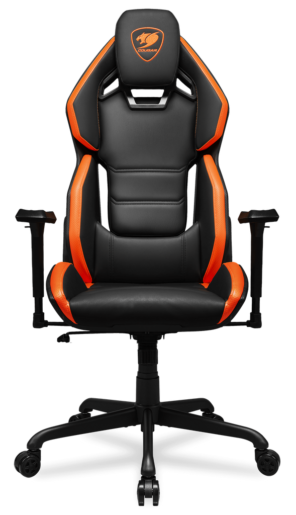 Silla Cougar Hotrod Black/orange Cuero Sintentico 136kg