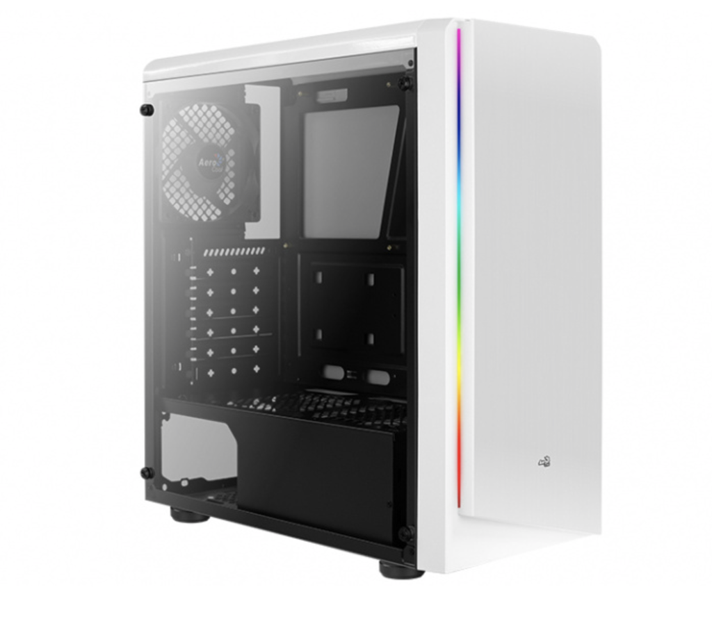 Gabinete Aerocool Rift WG RGB con Ventana de Cristal Templado, Midi-Tower, ATX/Micro ATX/Mini-ITX, USB 2.0/3.0, sin Fuente, 1 Ventilador Instalado, Blanco