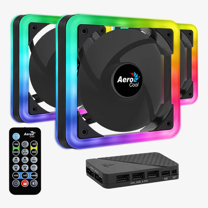 Kit 3 Ventilador Aerocool 14cm Edge 14 Pro Argb