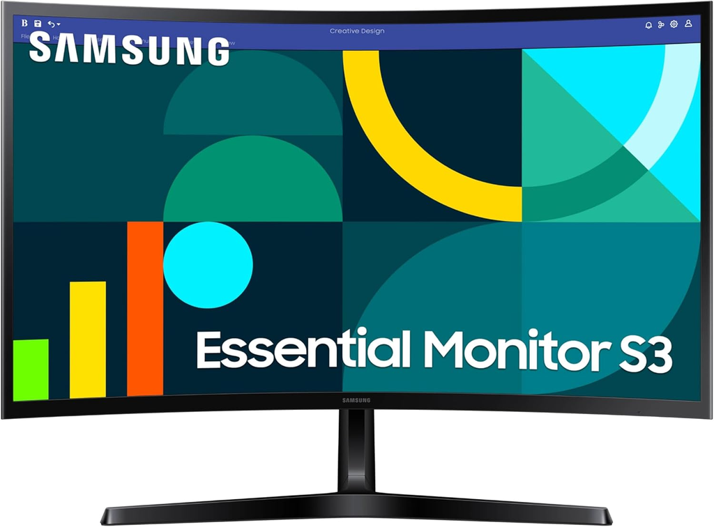 Monitor Samsung 27" Curvo S3 S36d / 1800r / 16:9 / Fhd 1920x1080 / 100hz /  Game Mode / Flicker Free