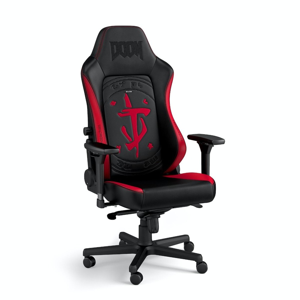 Silla Noblechairs Hero Doom Edition Black/red Cuero Sintetico 120kg