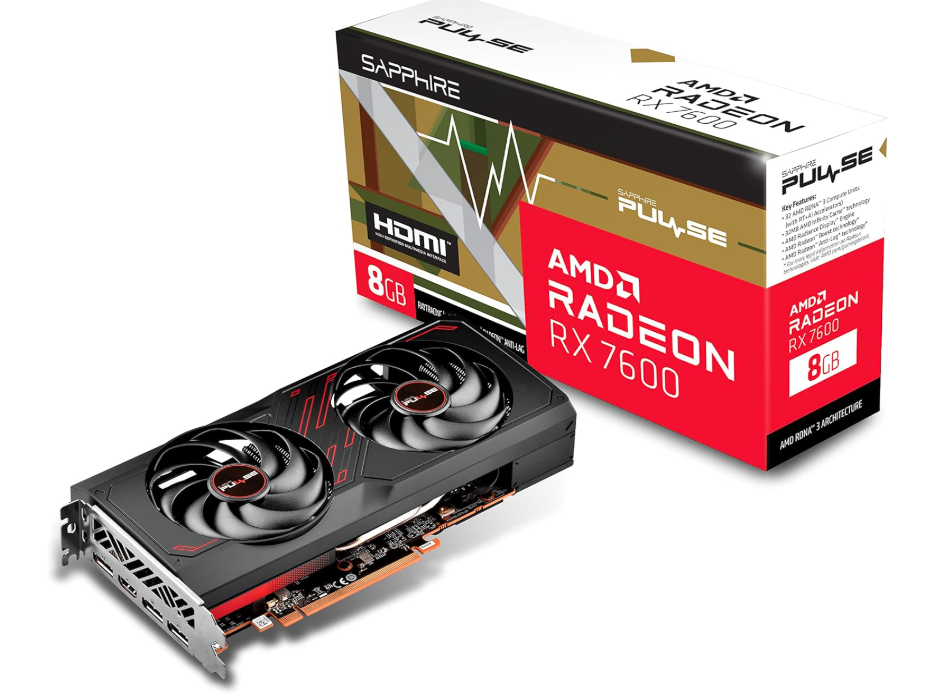 Tarjeta De Video Sapphire Amd Radeon Rx 7600 Gaming Pulse Dual Fan / 8gb/ Gddr6/ Pcie 4.0/128