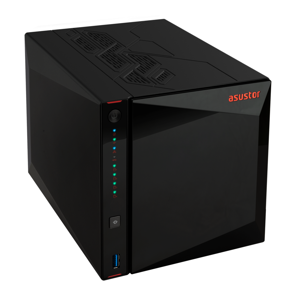 Nas Asustor 4g2 As5404t 4xsata3 6gb/s3.5"/2.5"4xm.2 Nvme 4gb Ddr4quad-core2.0ghz 2x2.5gb Ethernet