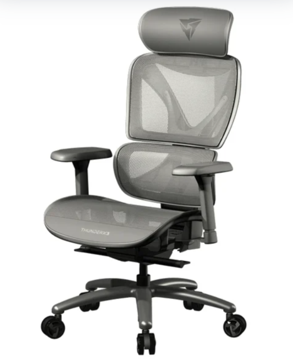 Silla Thunder X3 Xtc Mesh Malla Transpirable Cuero Polietileno 150kg Grey