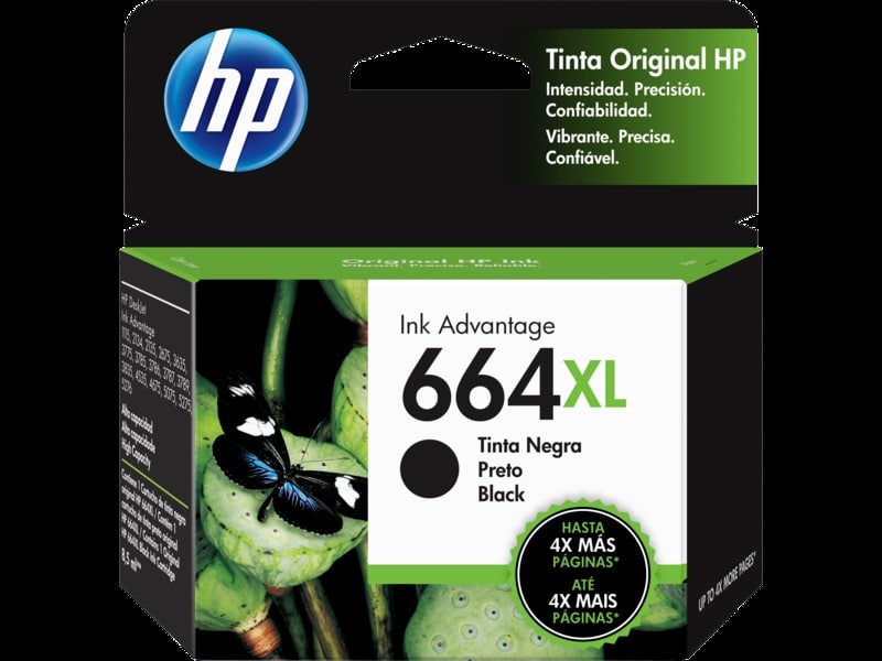 Cartucho                                                                                                                                                                                         Hp 664xl Negro Alto Rendimiento (f6v31al)