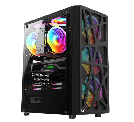 Gabinete Formula Mana Ventiladores Led, Mid Atx, Usb 3.0,type-c, Black