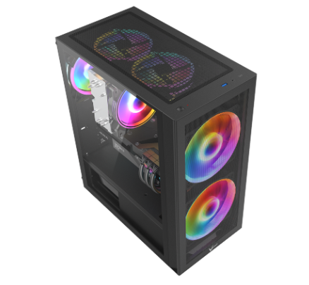 Gabinete Formula Air Power G5 Duo, Mid Atx, Usb 3.0, Type-c, Black
