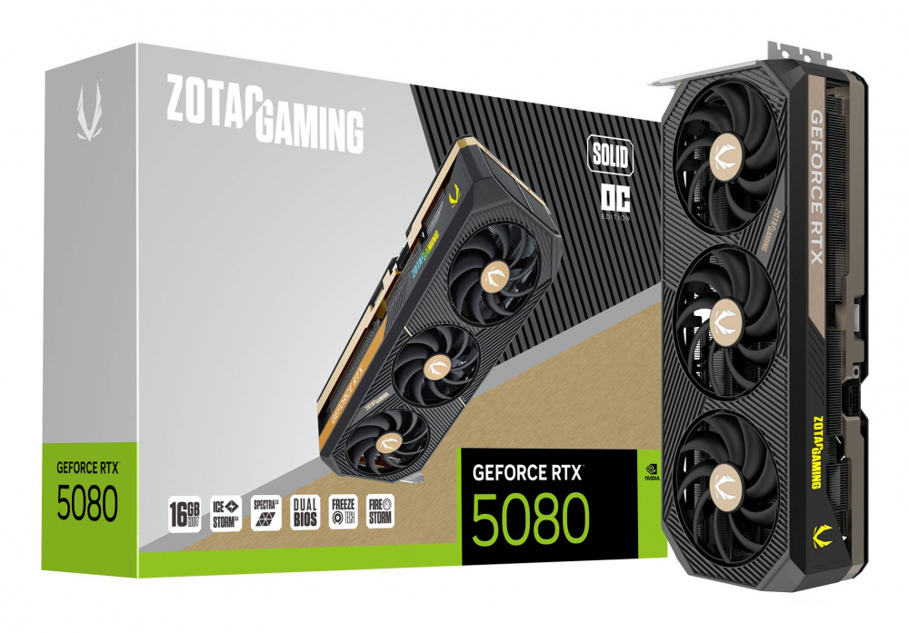 Tarjeta de Video Zotac NVIDIA GeForce RTX 5080 Solid OC, 16GB 256-bit GDDR7, PCI Express x16 5.0 ZT-B50800J-10P