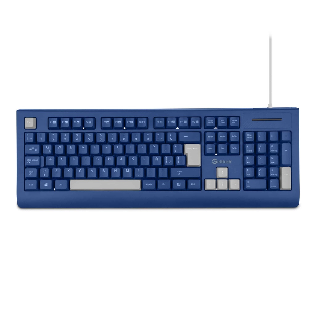 Teclado Slim Getttech Azul EspaÑol Usb Con Reposamanos Ggk-esmwr-02-bl