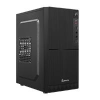 Gabinete Quaroni Frente Abs, Negro Tipo Alumino Cepillado Con Encendido Y Puertos Laterales, Micro