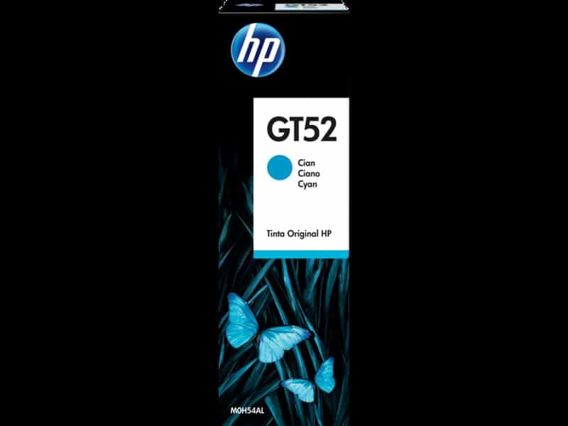 Botella                                                                                                                                                                                        De Tinta Original Cian Hp Gt52 (m0h54al)
