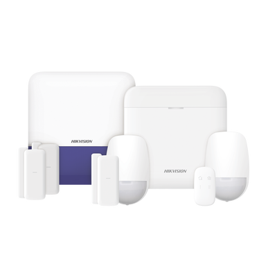 (ax Pro) Kit De Alarma Ax Pro Con Gsm (3g/4g) / Incluye: 1 Hub Con Bateria De Respaldo / 2 Sensores Pir / 3 Contactos Magnéticos Mini / 1 Control Remoto / 1 Sirena Inalambrica Exterior  / Wifi / Compatible Con Hik-connect P2p