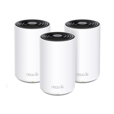 Kit 3 Routers Inalámbricos Mesh Interior Para Hogar / Doble Banda Wi-fi 6e Ax5400 Mbps / 3 Puerto Gigabit Wan/lan / 4 Antenas Internas / Administración Mediante La App Deco (ios, Android) / Protección Homeshield