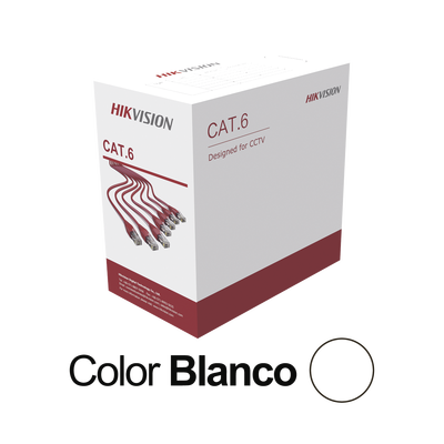 Bobina De Cable Utp 305 Mts / Cat 6 (24 Awg) / Color Blanco / Pvc (cm) / Uso En Interior / Cca (cobre Con Aluminio) / Aplicaciones De Cctv Y Redes De Datos
