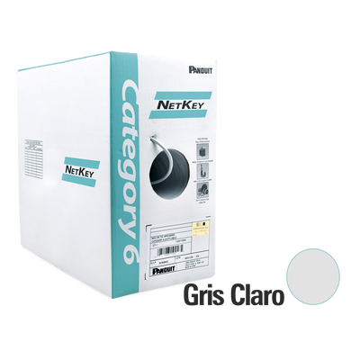 Bobina De Cable Utp 305 M. De Cobre, Netkey, Reelex, Gris, Categoría 6 (24 Awg), 1000mbps, Pvc (cm), De 4 Pares