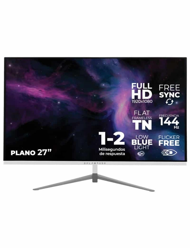 Monitor  Gamer Balam Rush 27 Plano 144hz Fhd Freesync Blanco Br-933094