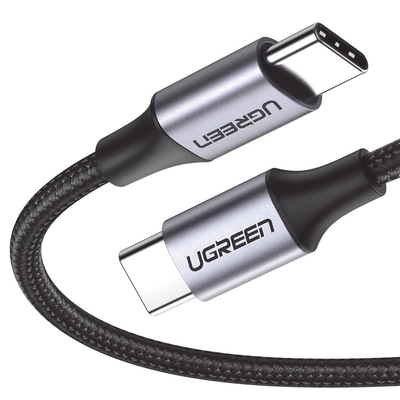 Cable Usb-c A Usb-c | 1 Metro | Transferencia De Datos De 480 Mbps | Carga Rápida De Hasta 60w | Qc 4.0/3.0/2.0 | Pd3.0 | Fpc | Afc | Protección Integrada | Caja De Aluminio | Nylon Trenzado | Color Negro.