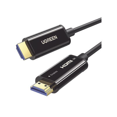 Cable Hdmi De 10 Metros Por Fibra Óptica 8k@60hz / Fibra De 4 Núcleos + Cobre Estañado De 7 Núcleos / Compatible Con Hdmi 2.1 / Alta Velocidad 18 Gbps / 3d / Hdr / Caja De Aleacion Zinc / Premium
