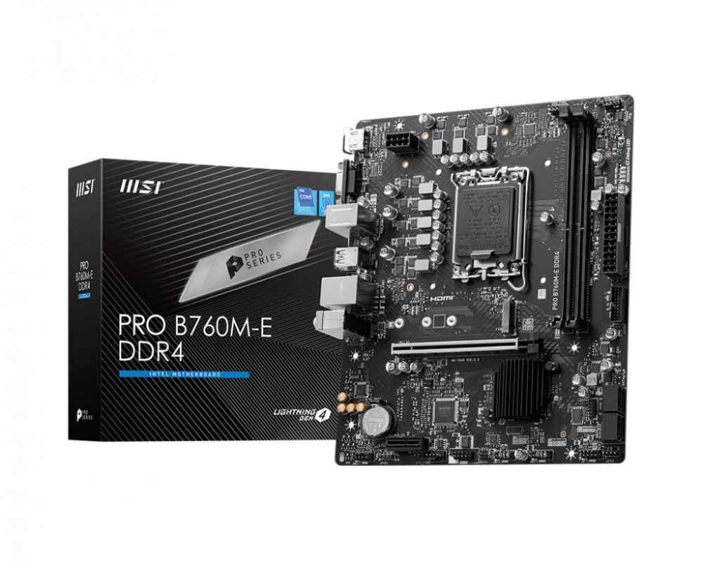 Tarjeta Madre MSI PRO B760M-E DDR4, Micro-ATX, LGA 1700, Intel B760, 128GB DDR4, HDMI para Intel