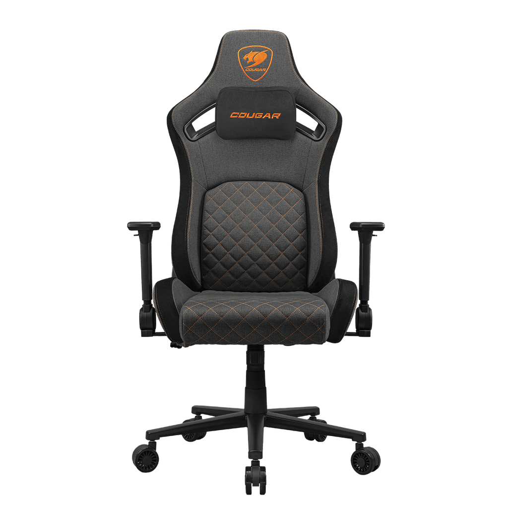 Silla Cougar Defensor Gray F Black Cuero Sintetico / Tipo Lino 120kg