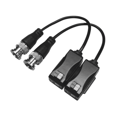 Kit De Transceptores (baluns) Con Terminal Push Superior Pig Tail En Ambos Conectores, Resolución 4k , Cable Flexible Coaxial Blindado / Coaxitron / Audio Por Coaxitron /conector 100% Cobre / Calidad Premium