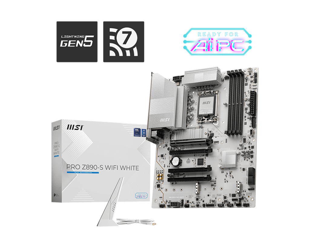 Mb Msi Pro Z890-s Wifi White Lga 1851 Ddr5 W7 Atx