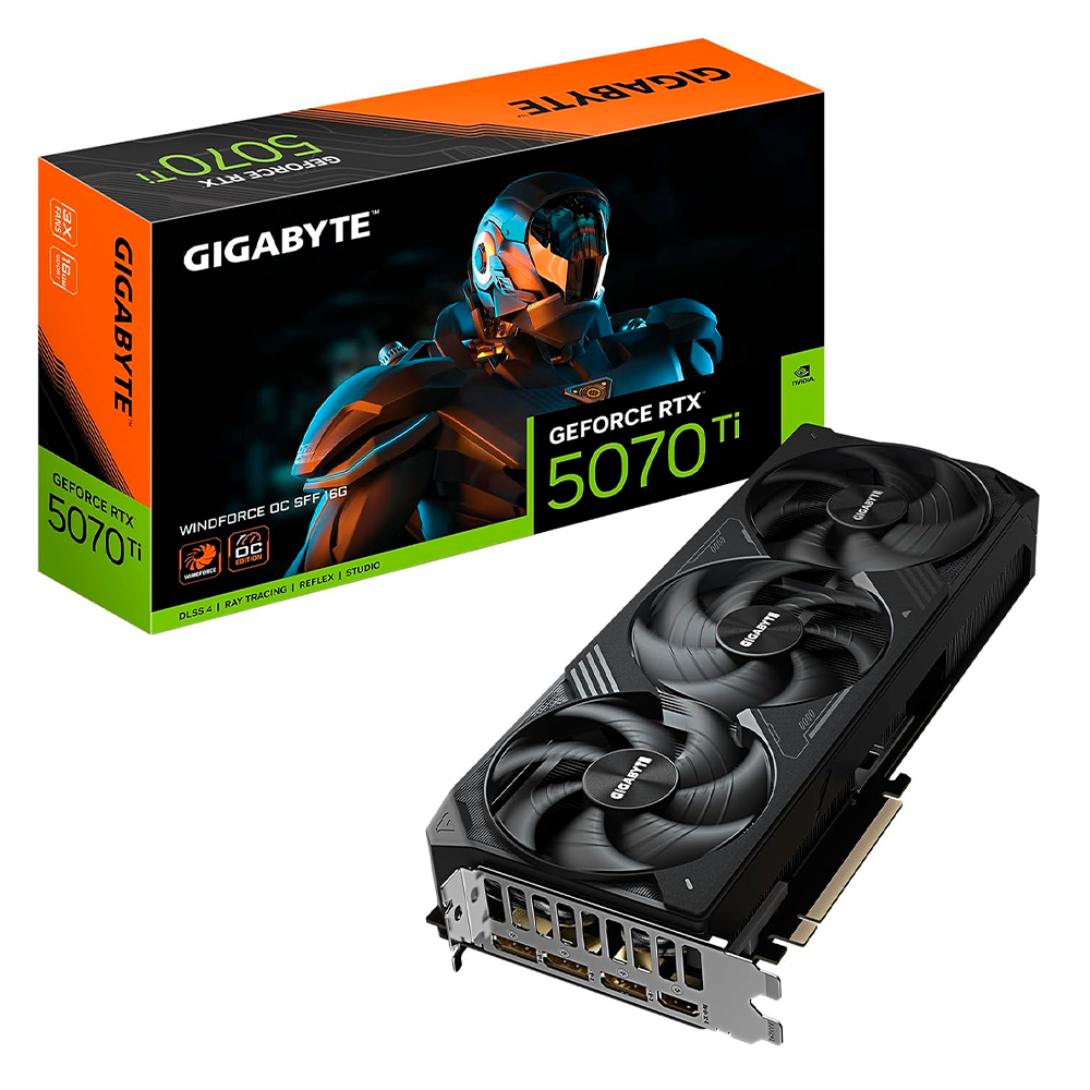 Tarjeta De Video Gigabyte Gv-n507twf3oc-16gd / Rtx 5070 Ti / Gddr7 16gb / Pcie 5.0 / Dp 2.1 / Hdmi