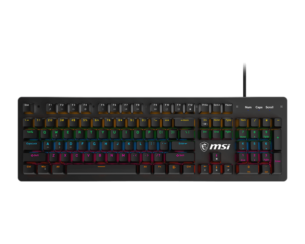Teclado Msi Forge Gk300 Blue Us Usb 2.0 Rgb Black