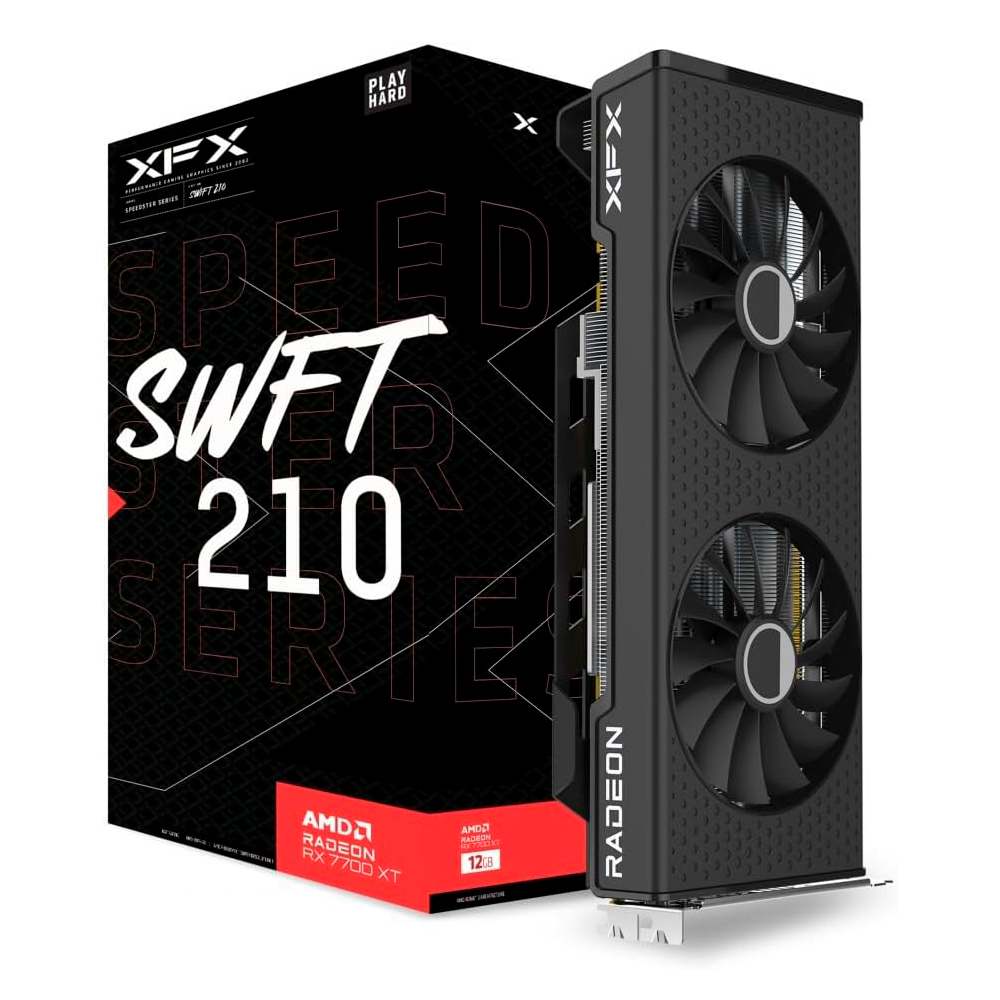 Tarjeta De Video Xfx Amd Radeon Rx 7700 Xt Speedster Swft 210 Dual Fan / 12gb/ Gddr6/ Pcie 4.0/192