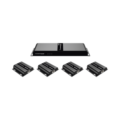 Kit Divisor Y Extensor Hdmi (extender Splitter)  / Divide 1 Fuente Hdmi A 4 Pantallas / Extiende La Señal Hdmi Hasta 120 M / Resolución 1080p @ 60 Hz / Cat 6/6a / Soporta Ir / Baja Latencia / Uso24/7 / Alimente Solo El Tx (poc).