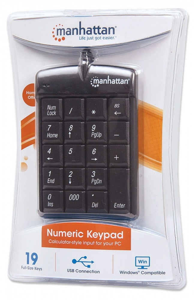 Teclado,manhattan,176354, Numerico Usb Negro