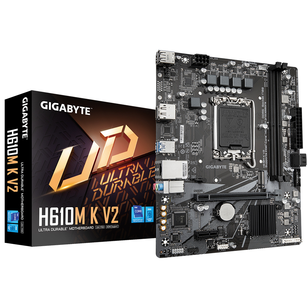 Tarjeta Madre Gigabyte H610m K V2 / Socket Intel 1700 / 2x Ddr5 / Hdmi / Dp / Pcie X 16 / Micro Atx