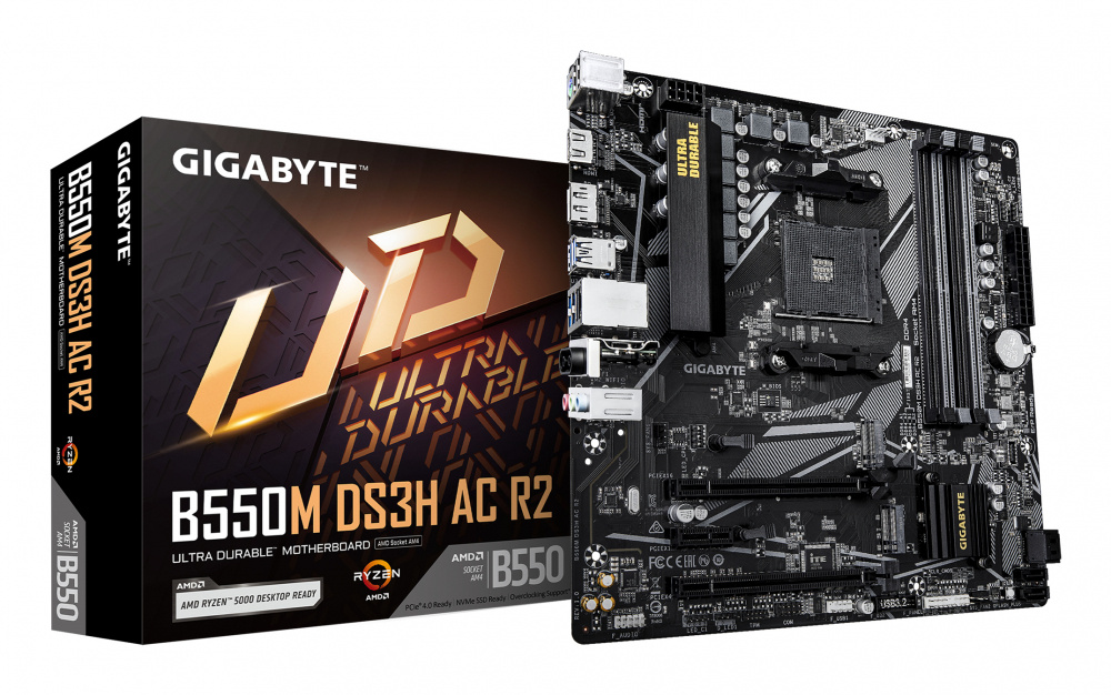 Tarjeta Madre Gigabyte B550m Ds3h Ac R2 / Socket Am4 / 4x Ddr4 / 1 X Dp / 1 X Hdmi / Wifi / Bt 5.0 /