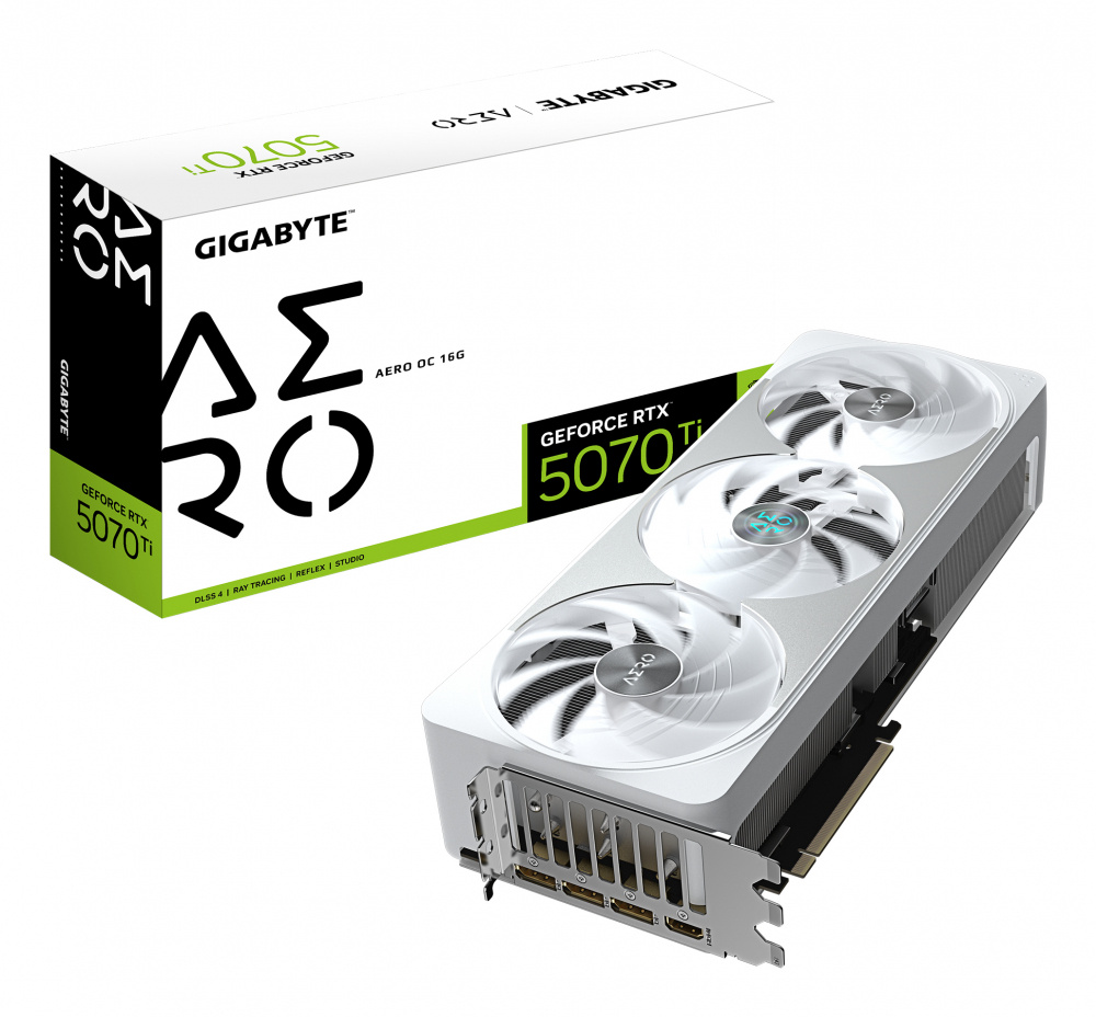 Tarjeta De Video Gigabyte RTX 5070TI AERO Gv-n507taero Oc-16gd / Rtx 5070 Ti / Gdrr7 16 Gb / Pcie 5.0 / Dp 2.1 /