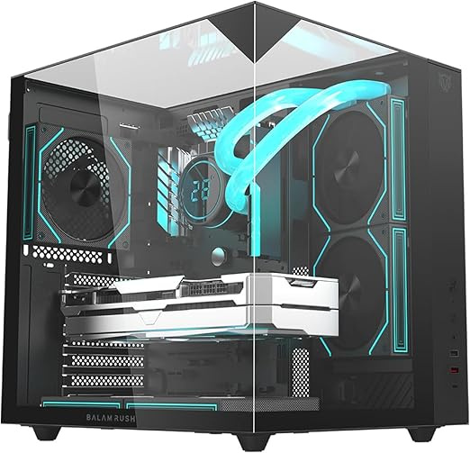 Gabinete Balam Rush Gamer Majestic 6600 Media Torre "sin Fuente" Negro