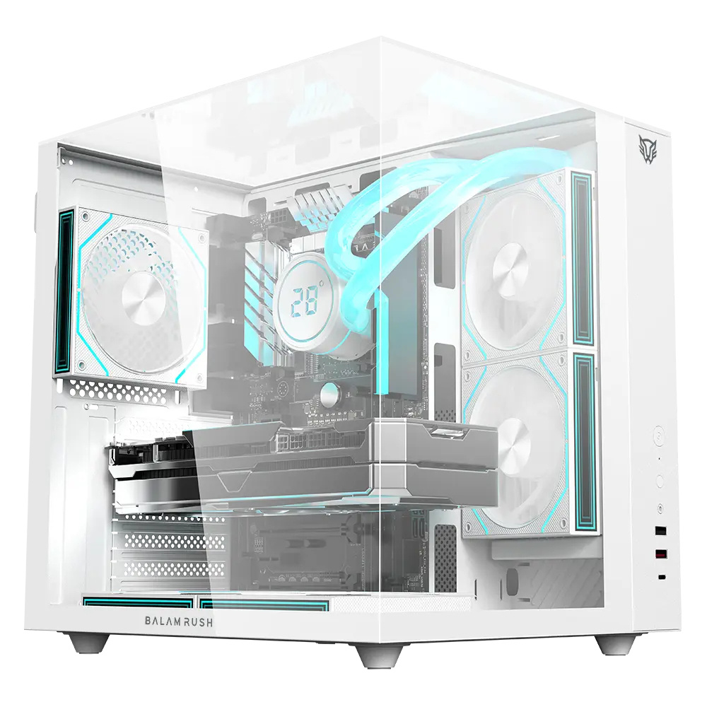Gabinete Balam Rush Gamer Majestic 6600 Mediatorre "sin Fuente" Blanco