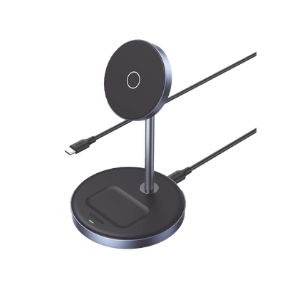 Estación De Carga Inalámbrica | 3 En 1 | Compatible Con Magsafe | Perfecto Para Iphone Y  Airpods | Carga Rápida Adaptativa /simultanea | Múltiples Protecciones | Luz Indicadora Led | Aleación De Aluminio | Incluye Cable