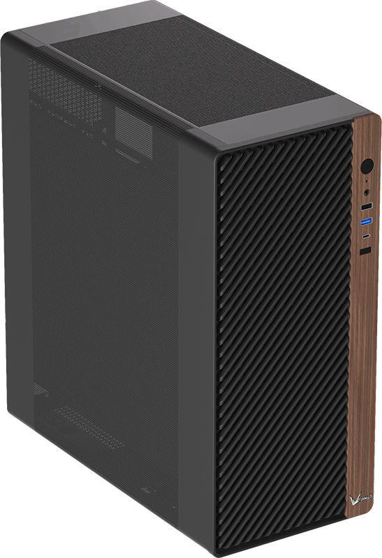 Gabinete Formula Timberline T2 Black / Wood Mid At, 3 Air Fan Rgb, 1usb Tipoc , 1 Usb 2.0