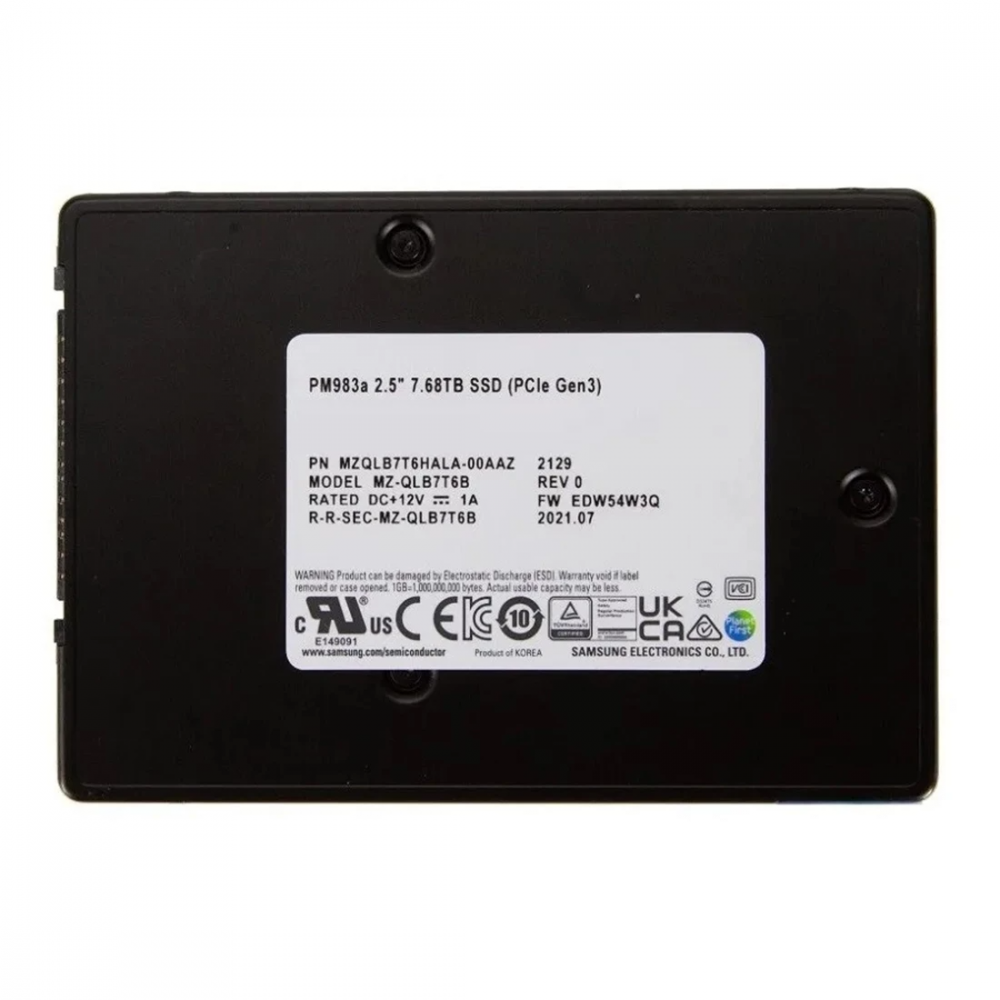 Ssd Samsung Enterprise Ssd Business Pm983a 7.68tb Pcie Gen3 Nvme 2.5'' U.2 Enterprise Ssd Server