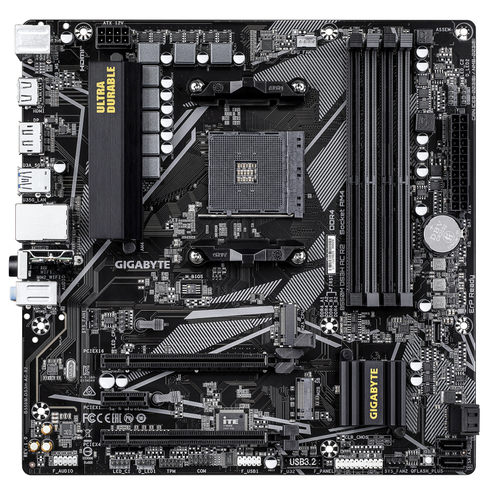 Tarjeta Madre Gigabyte B550M DS3H AC, Micro-ATX, Socket AM4, AMD B550, 128GB DDR4
