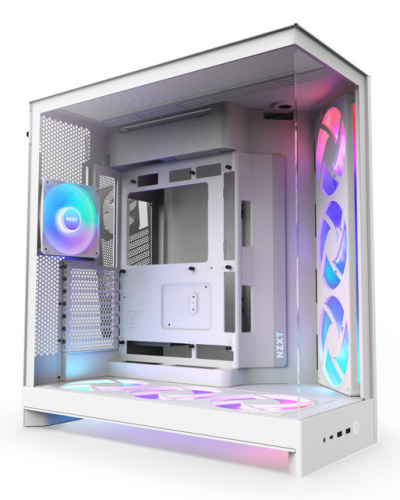 Gab Nzxt H9 Flow 2 Rgb White, Atx2.5x6,3.5x2, 2usb 3.2 Tipo A, Usb3.2 Tipo C
