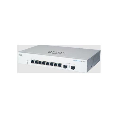 Switch Cisco Gigabit Ethernet Business CBS220, 8 Puertos 10/100/1000 Mbps + 2 SFP, 20 Gbit/s, 8192 Entradas - Administrable