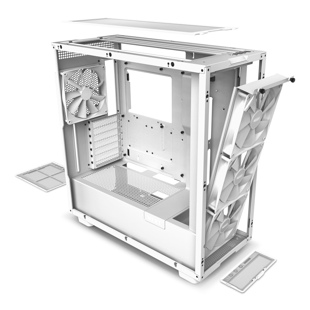 Gabinete Nzxt H7 Elite White Cristal Temp Atx 4 Vent Usb 3.0