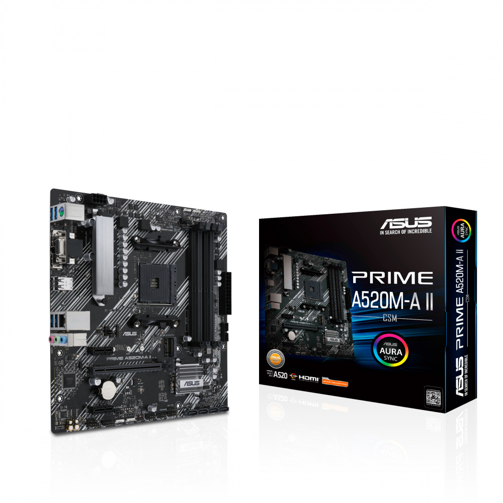 Tarjeta Madre Asus A520 Amd S-am4 5a Gen/4x Ddr4 2800/dp/hdmi/d-sub/m.2/4x Usb3.2/micro Atx/gama Basica/csm