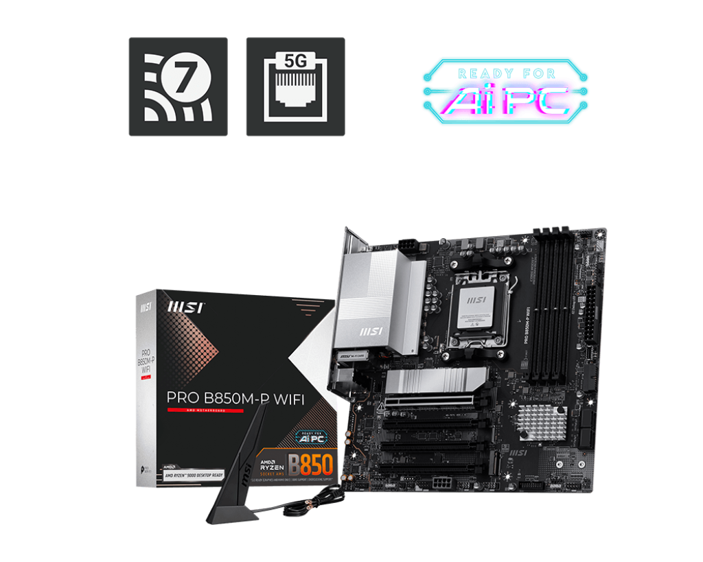 Mb Msi Pro B850m-p Wifi Am5 Ddr5 Matx