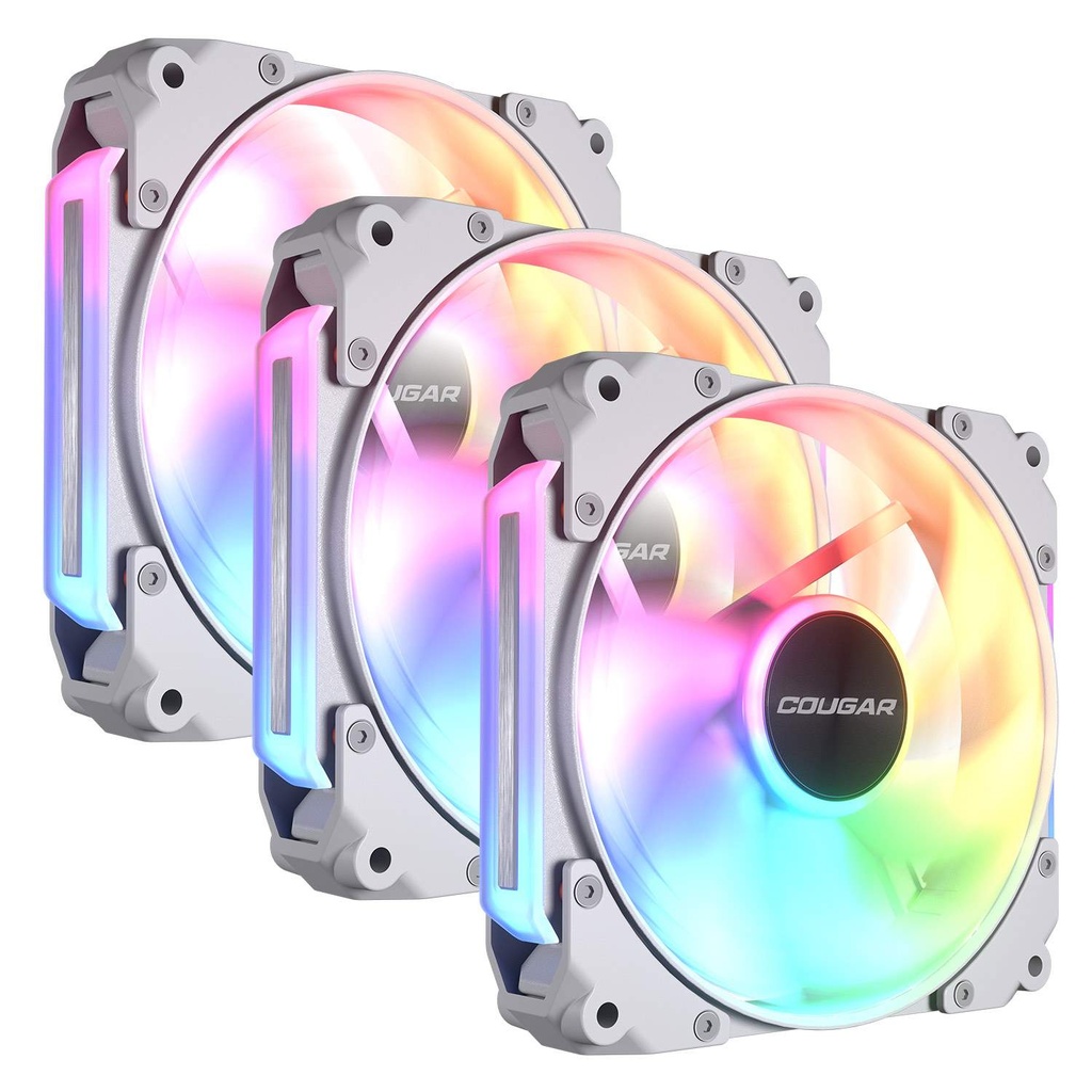 Kit 3 Ventiladores Cougar Apolar 120 Argb Kit White