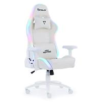 Silla Ocelot Gaming Orgb-white Thundra / Vinipiel / Rgb / Base Metalica Ajustable / Descansabrazos